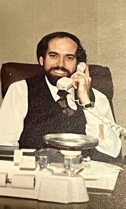 Ernie Perry on the telephone in the early years of the business